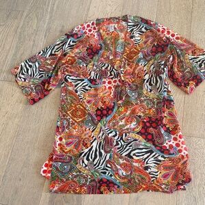 Luli Fama Multicolor Paisley and Zebra Swim Coverup